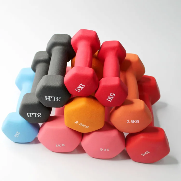 Various Color  cast Iron Vinyl neoprene  Dumbbells  Plastic Dipping Yoga Dumbbell