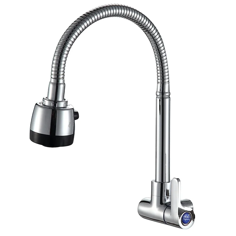 High Quality Wall Mounted Copper material Cold Water Taps Mixer Single Handle For Sink Kitchen Faucet