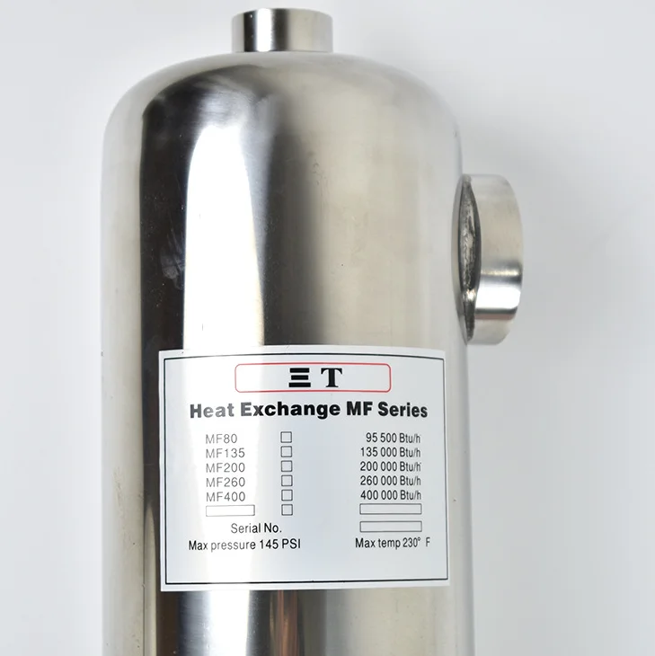 304 Stainless Steel Heat Exchange Equipment Water 25kw Exchanger for Swimming Pool