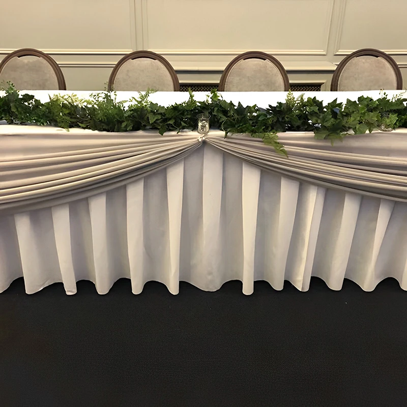 Classic and Timeless Cloth Table Skirt for Banquets Home Hotels-Waterproof Disposable Party Supplies