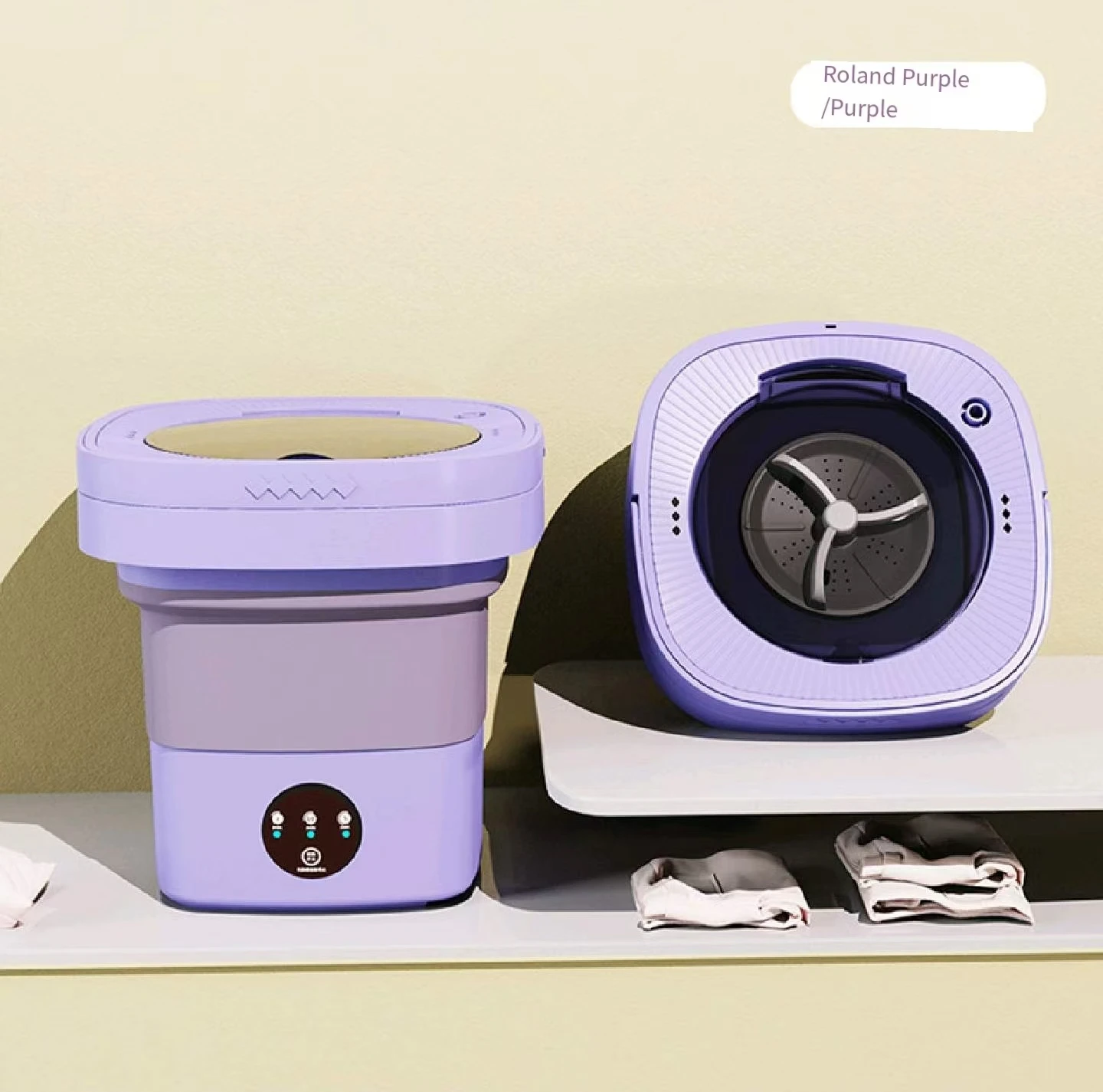 Factory direct 6L 8L mini automatic laundry dehydrator Travel RV folding washing machine wave wheel washer