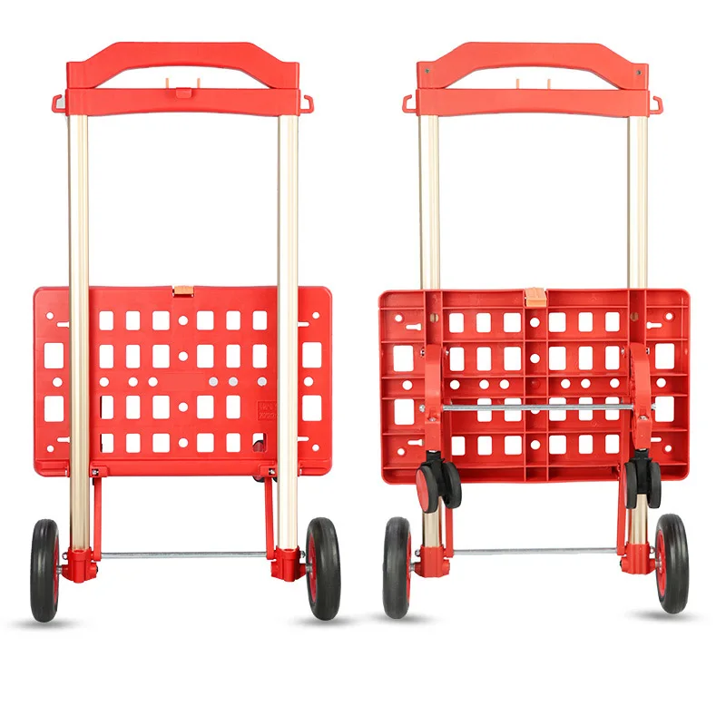 OEM ODM High Quality Fold Up plastic Shopping Luggage Cart Trolley folding cart dollar general shopping cart