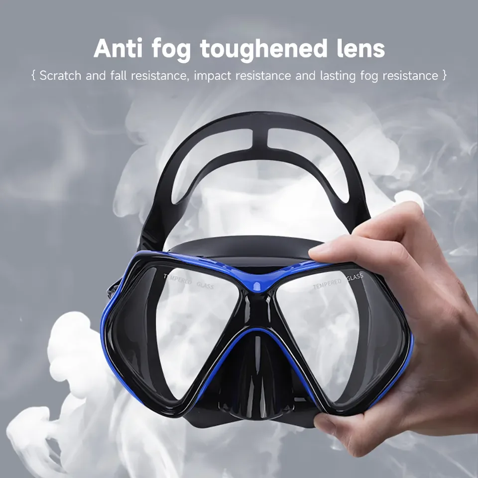 Hot diving equipment wide vision face scuba snorkel diving mask set scuba snorkel mask glasses diving mask with breathing tube