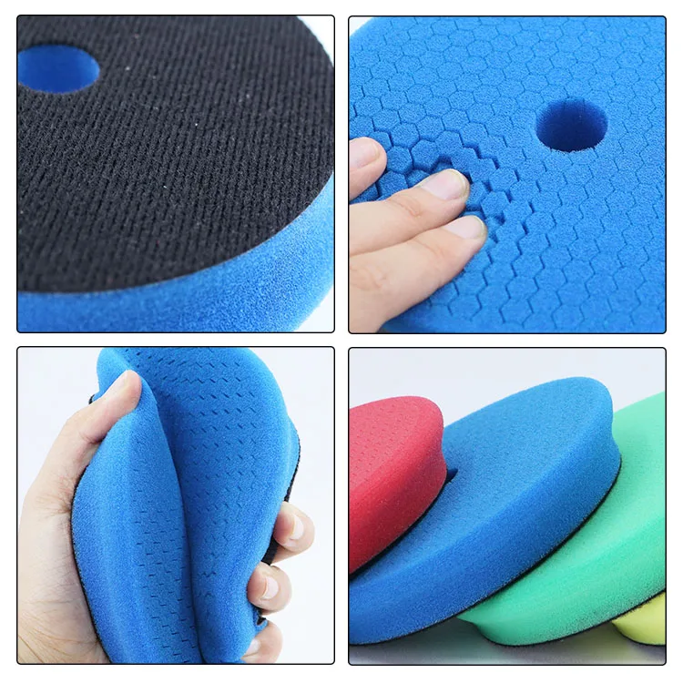 Custom Logo 6 Inch 150mm Small Honeycomb Shaped Oxidation Removeal Dual Action Car Polisher Pad