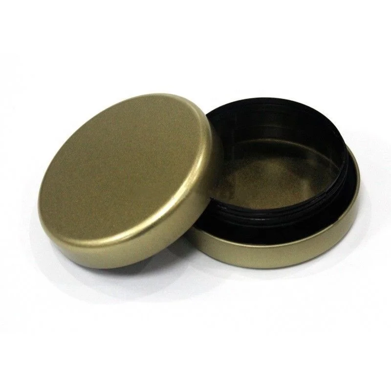 Child proof metal tin jar with air tight press and screw top lid child resistant tin can tin packaging 76x30mm