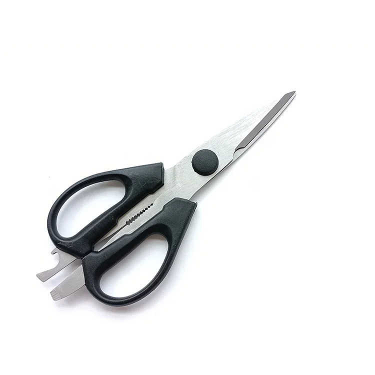 Large PP handle sharp multipurpose scissors kitchen scissors for bottle opener
