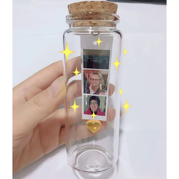 
Creative photo wish bottle can be customized photo of individuals and family friends traditional craft wooden bottle stopper tra 