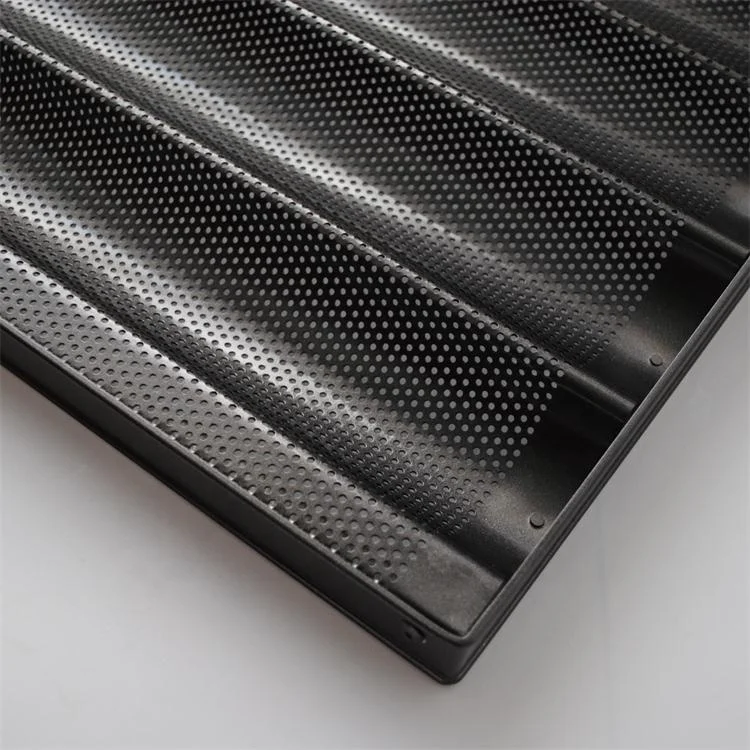 Rectangle 4 5 6 baguette tray Non stick french perforated baking trays oven bakery baguette pan