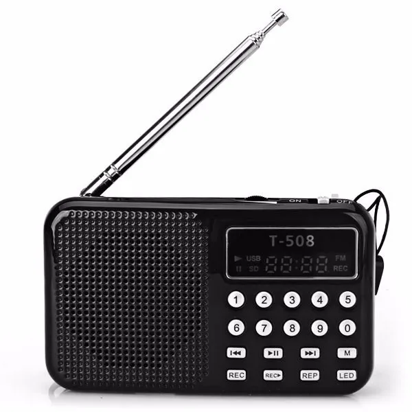  T508 мини портативный светодиодный стерео FM-радио динамик USB TF карта MP3 музыкальный плеер 50 мм Внутренний