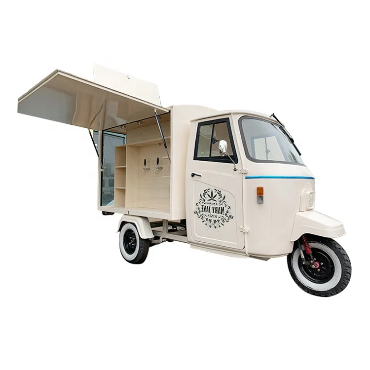 Hot Sale Bread Donut Sushi Waffle Electric/Gasoline Tuk Piaggio Ape Truck Coffee Kiosk Cart For