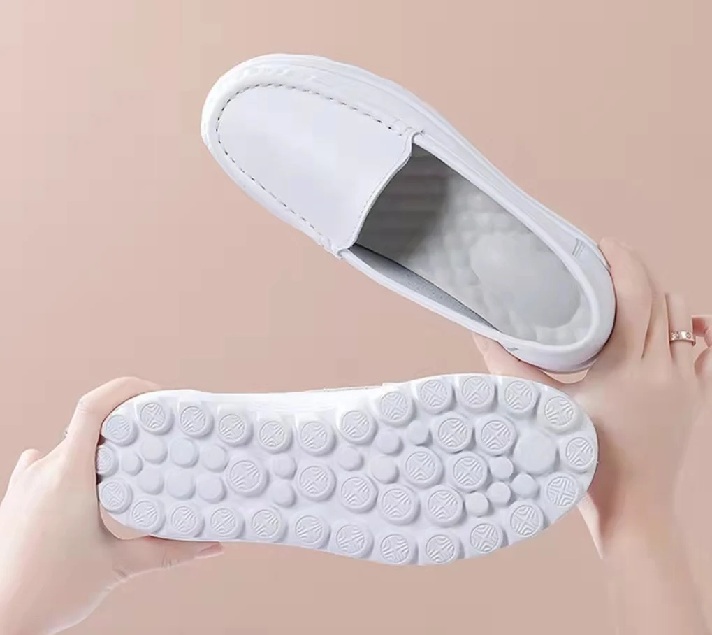 Nursing Shoes Hospital  For Women Black Shoes With Wedge Heels Comfort Breathable Soft Bottom Flat Anti-slip Safety Work Shoes