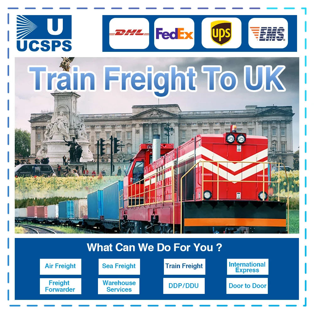 Freight Forwarding Fast Shipping Rail Transportation from China to UK France by train DDP door to door service shipping agent