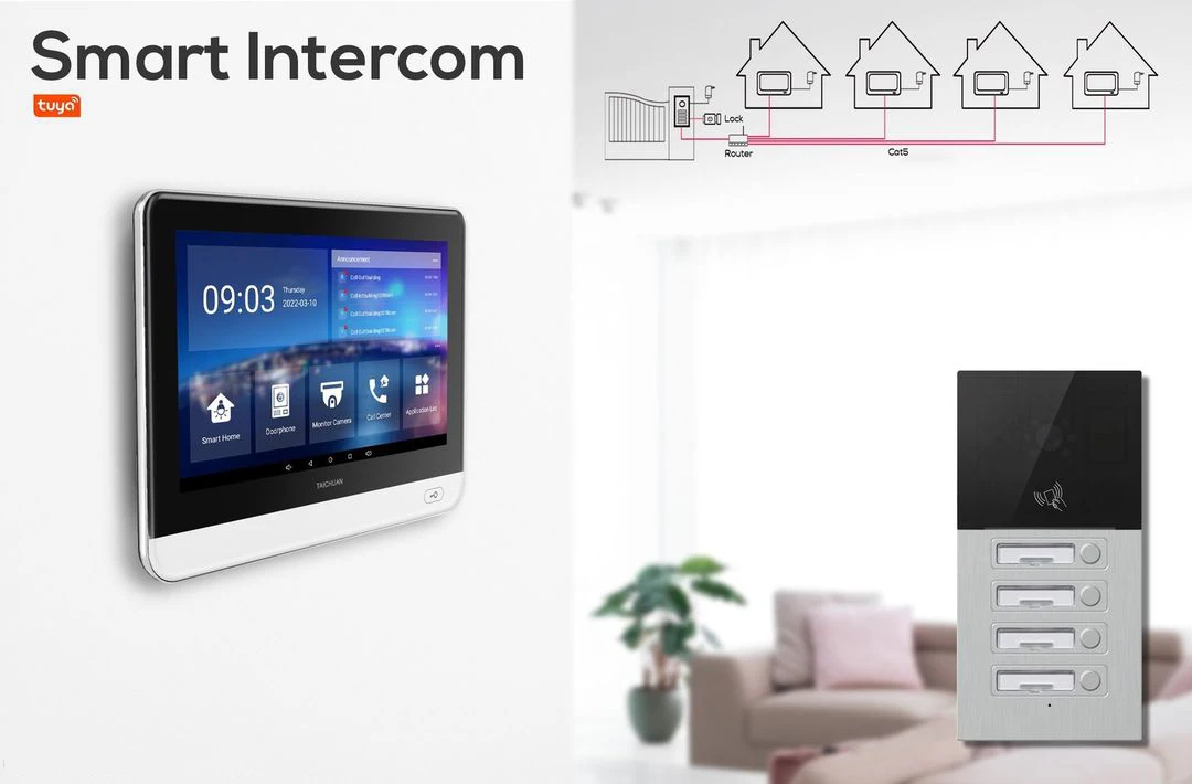7 inch Touch Tablet Tuya IP/Wireless Intercom Android Security System Smart Home Control Video Doorphone  On Sale Stock