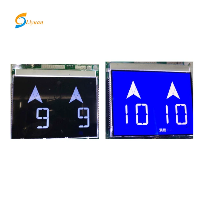 Liquid crystal display 7 segment displays negative blue transmissive for elevator