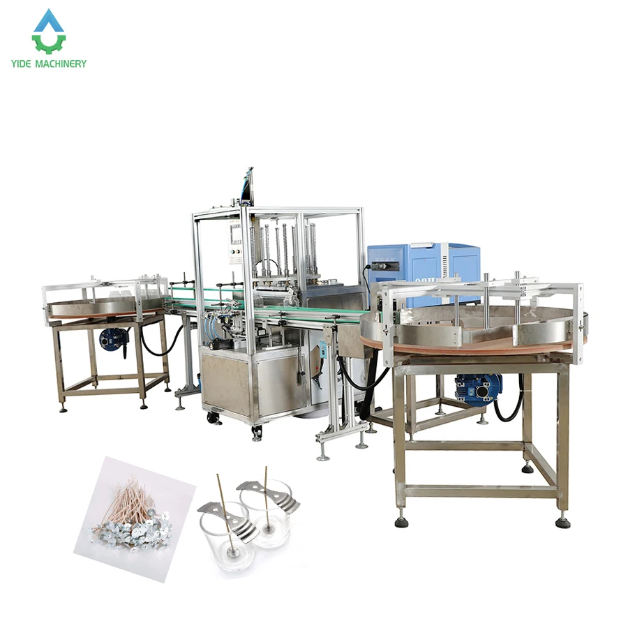 Automatic Candle Wick Inserting Machine with Cut/clip/spray glue /insert can Insert 1-4 wicks hot sale factory price Best price