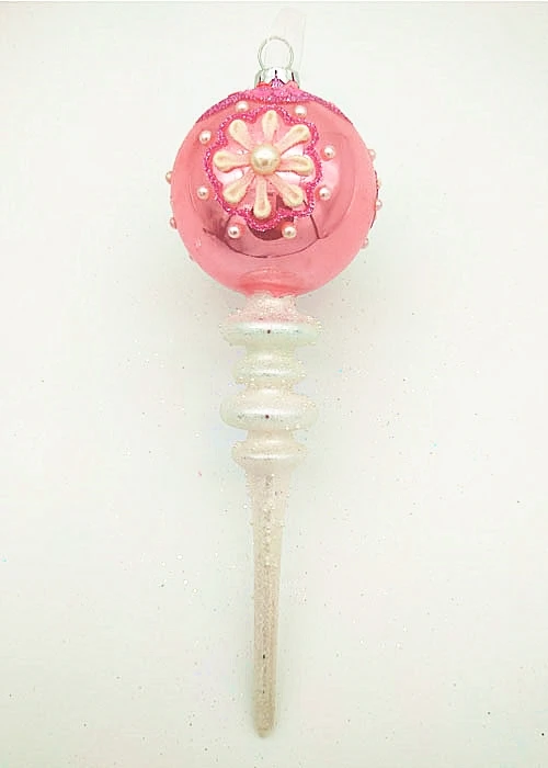 Custom Red Hand Blown Glass Icicle Ornaments Mercury Glass Christmas Ornaments