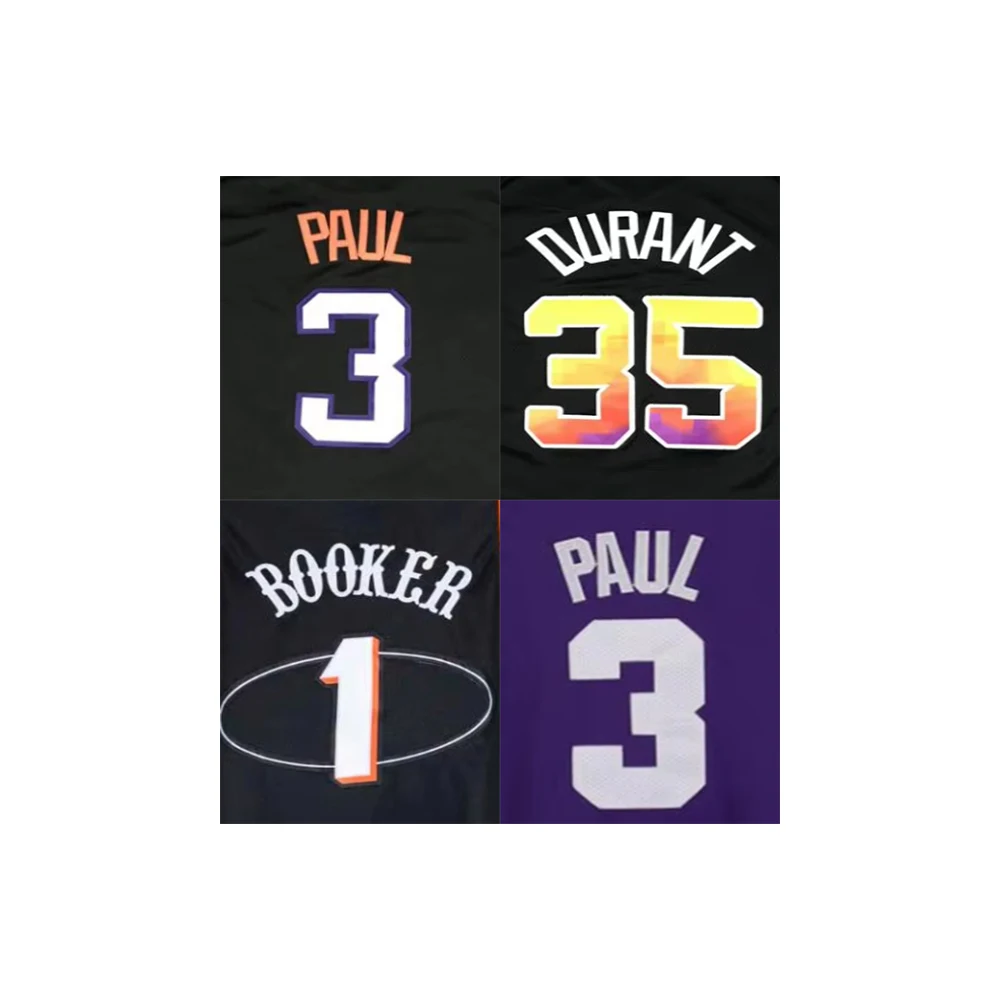 Stitched or Hot Pressed Phoenix Basketball Jerseys 1 Devin Booker 3 Chris Paul 22 Ayton 35  Kevin Durant Shirts