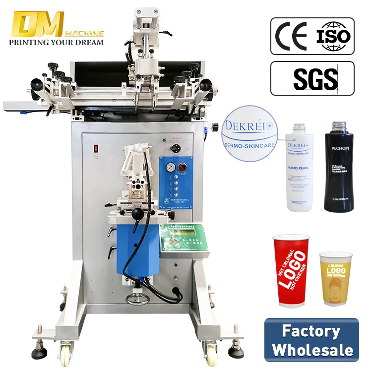 Factory Screen Printer Gifts Food Beverage Bottle Glass Screen Printing Machine For different shape Bottles