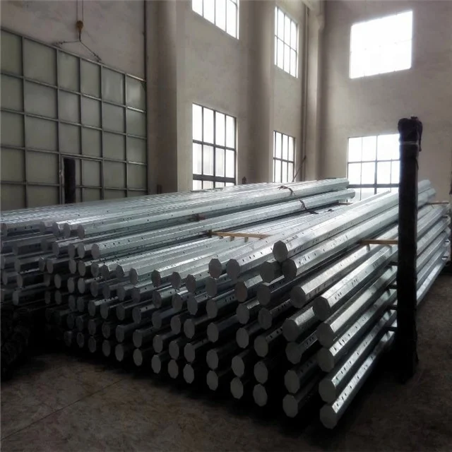 Round tubular hot dip galvanized steel lamp post street light pole with factory price