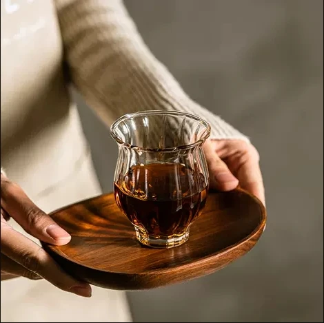 2024 New 173ml New Design Handmade Crystal Ribbed Single Wall Lily Shape Borosilicate Glass Tea Cup