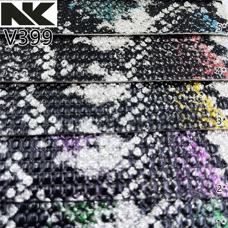 V399 new high gloss polka dot zebra patterned PU synthetic leather for luggage, shoe materials, and belts