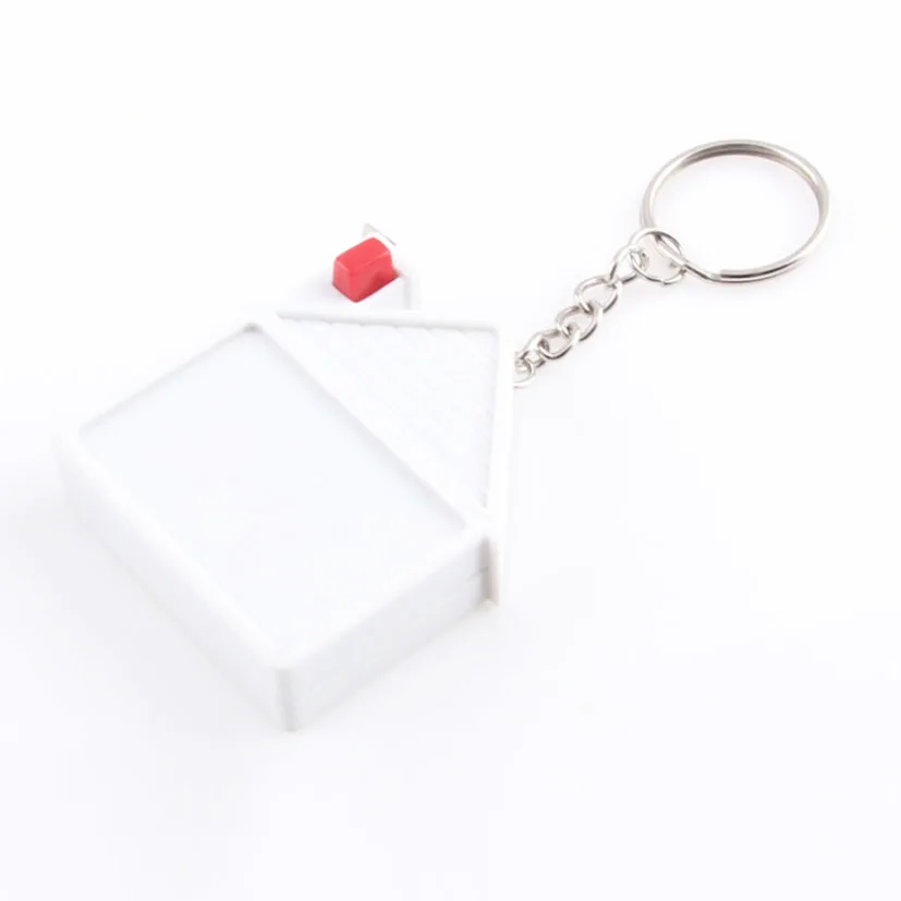Custom Logo printed House shape tape measure keychain 1 Meter key ring