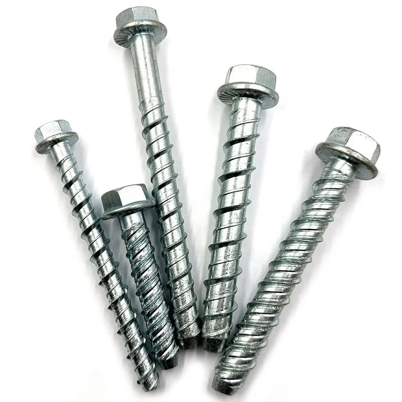 White Zinc Plated Hex Flange Concrete screw Bolt For Concrete Fixing concrete Anchor bolt