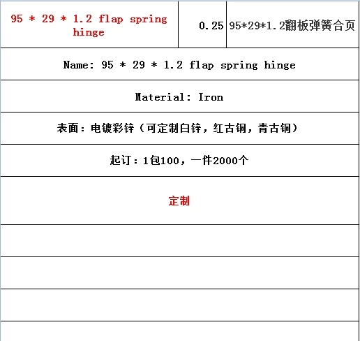 Wardrobe spring hinge door and window hinge flap spring hinge