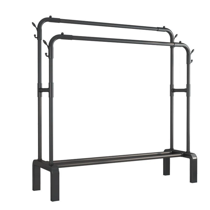 modern floor Double rod coat racks Folding Indoor Clothes Hanger stand cloth drying rack garment coat shoe laundry drying rack