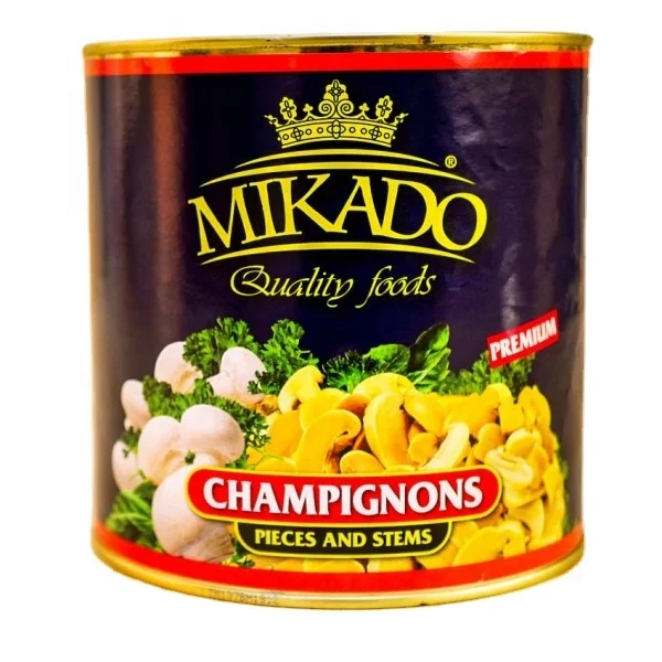 Direct factory sales of newly produced canned mushrooms featuring mixed pieces and stems of  mushrooms