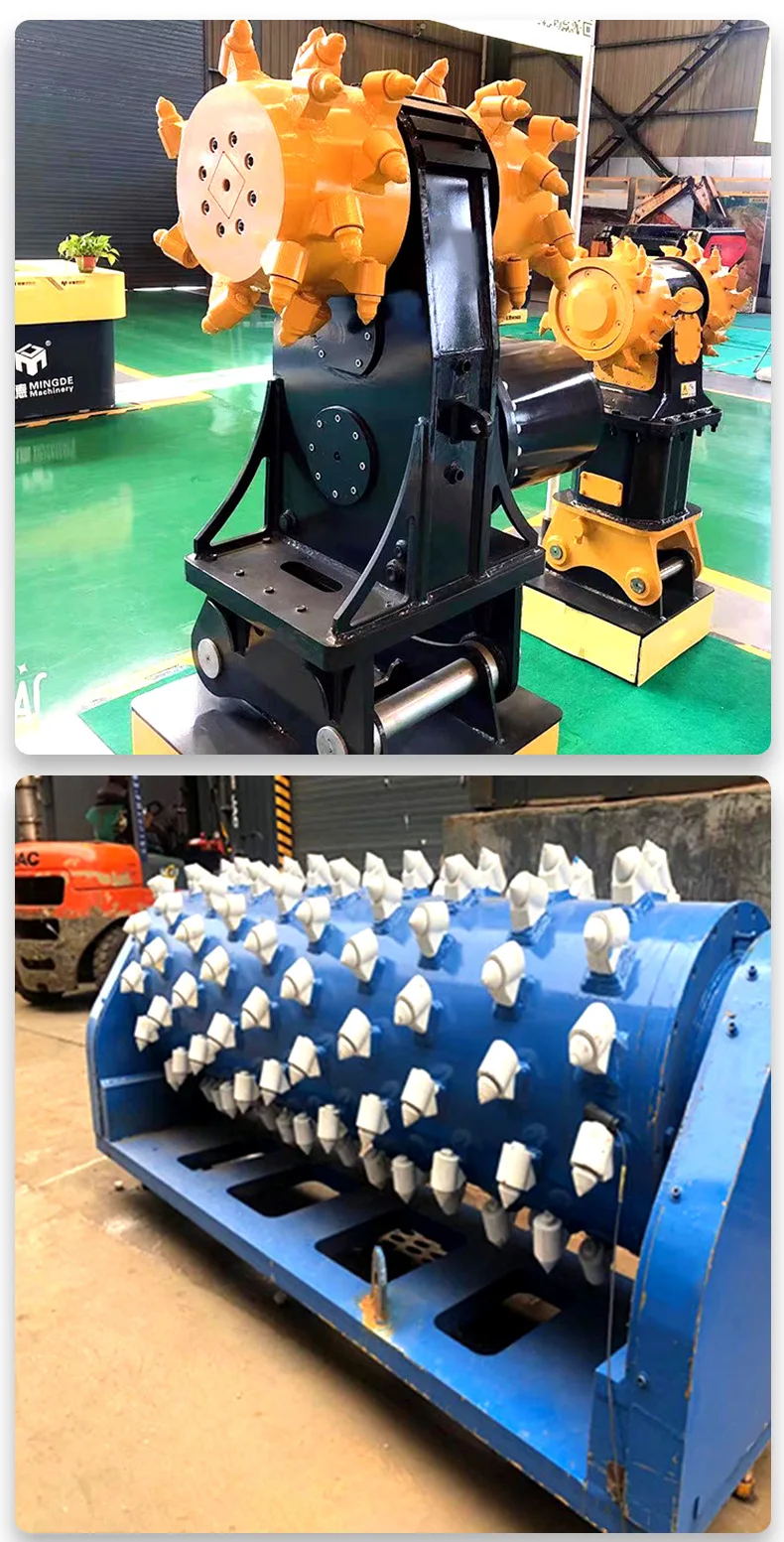 trenching tunnelling work underwater Chain Drum Cutter attachment Suitable for Excavator mounted rock grinder