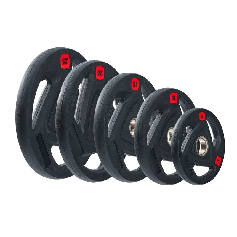 Factory Cheap Price Standard Olimpic Weight Plates Lbs 2.5KG 5KG 10KG 15KG 20KG 25KG Tri Grip Rubber Weight Plate