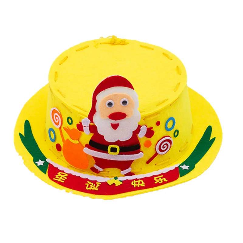 Syh1020 Kids Cute Cartoon DIY Handmade Magic Hat Top Hat Santa Hat Christmas Party Decoration Performance Props