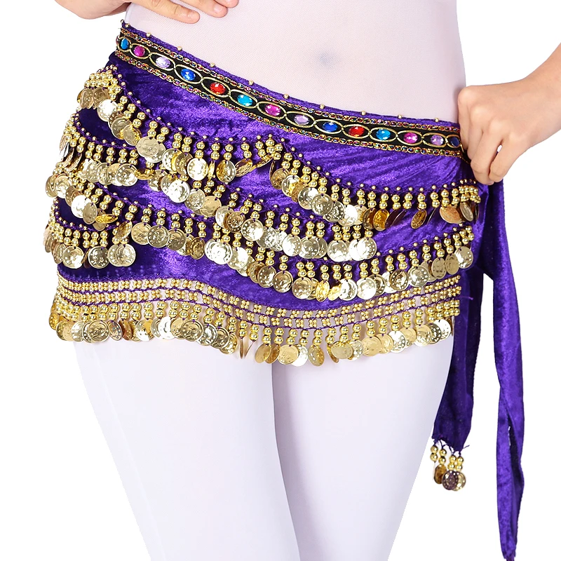 Handmade Egyptian Bellydance Hip Scarf Coins Gold Silver Belt Belly Dancing Wrap Hip Skirt