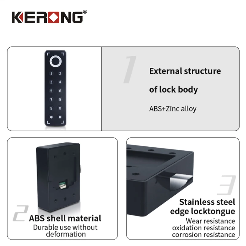 KERONG Digital Gym Locker Cabinet Lock File Cabin Intelligent Electronic Fingerprint Lock
