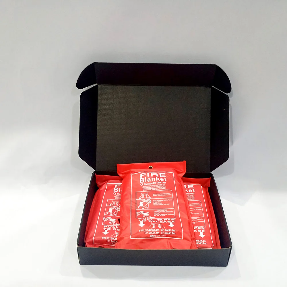 Emergency Fire Blanket For  Extinguisher Blanket 1x1m High Visibility CE Certified for Home, Kitchen Car Van RV Office Reusable