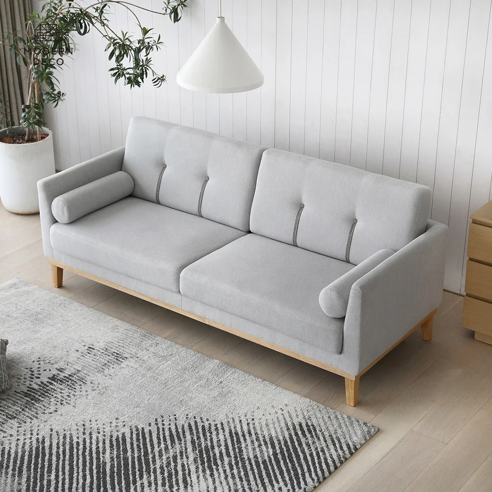 upholstered  fabric grey sofa furniture high quality indoor modern nordic 3 seater soffa latest new design