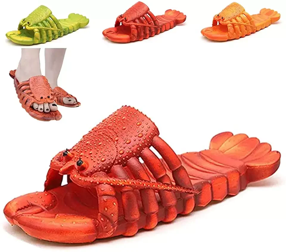 2023 Funny Lobster Slippers Casual Slides Animal Fishing Slippers Unisex Summer Beach Sandals Shoes