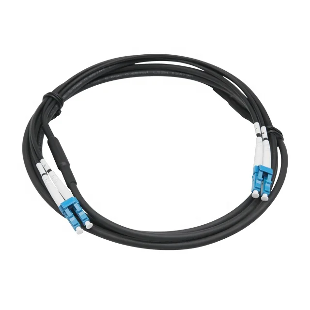 outdoor 12 core 6 core 24 core shielded fiber optic steel armored cable with connector for  FTTH