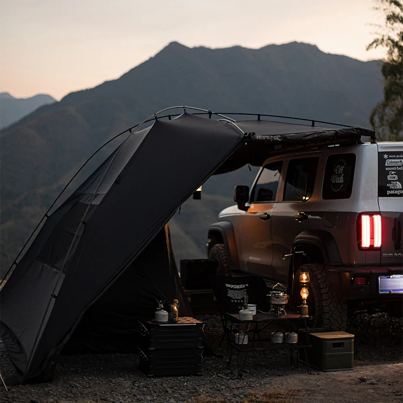 Outdoor Waterproof Car Tarp Self-Driving Tour Rear Extension Canopy Carside Tent for Outdoor Adventures