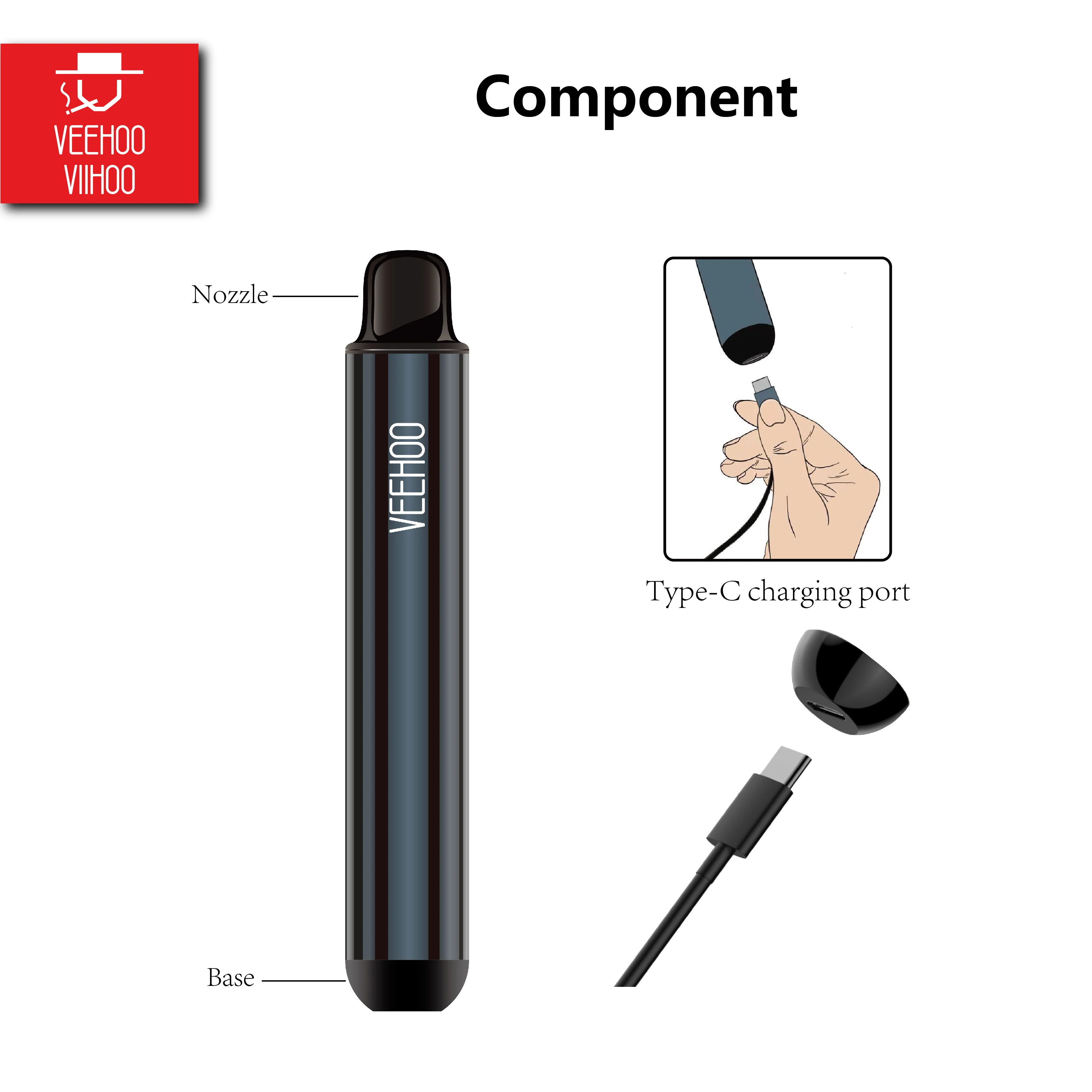 Одноразовые вейпы электронные сигареты VEEHOO Pod D7PRO картриджи для электронных сигарет баровые наборы 500 мАч 7