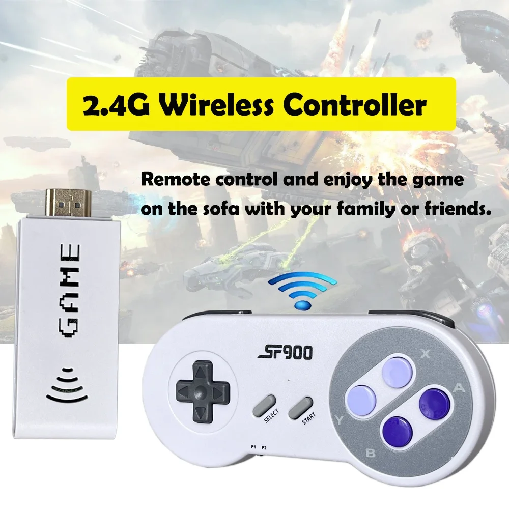 Wolsen 16 Bit HD Mini SF900 Game Stick 4K беспроводной контроллер 926 Ретро игры Встроенная игровая консоль для