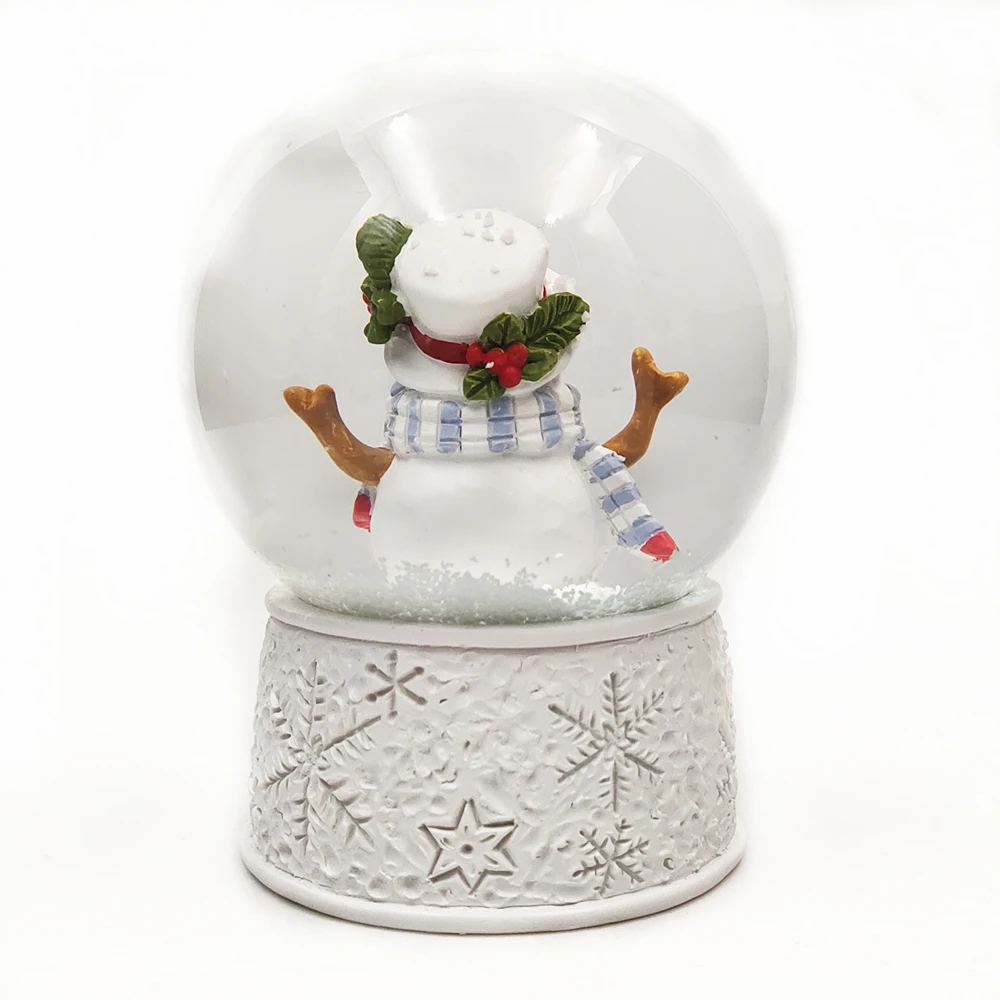 Weivista Christmas Gifts Decoration Resin Custom Color Snowman Figurine Snow Globe