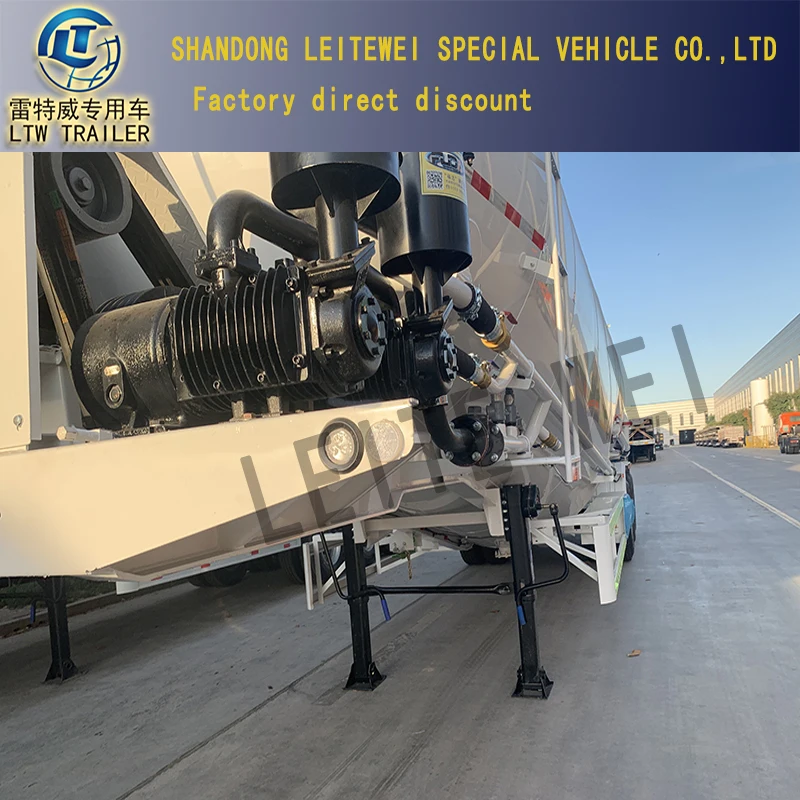 40cbm 45cbm 40 Ton Unloading Powder Material Transport Bulker Silo Carrier Bulk Cement Tank Semi Truck Trailer