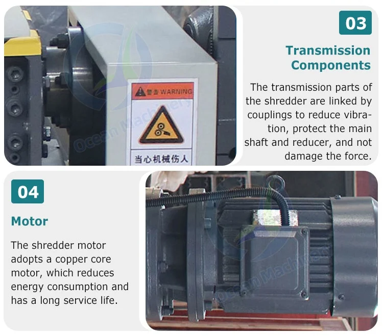 OCEAN Plastic Lump Straw Coconut Husk Shredding Machine Wool Waste Foam Shredded Machine for Sale