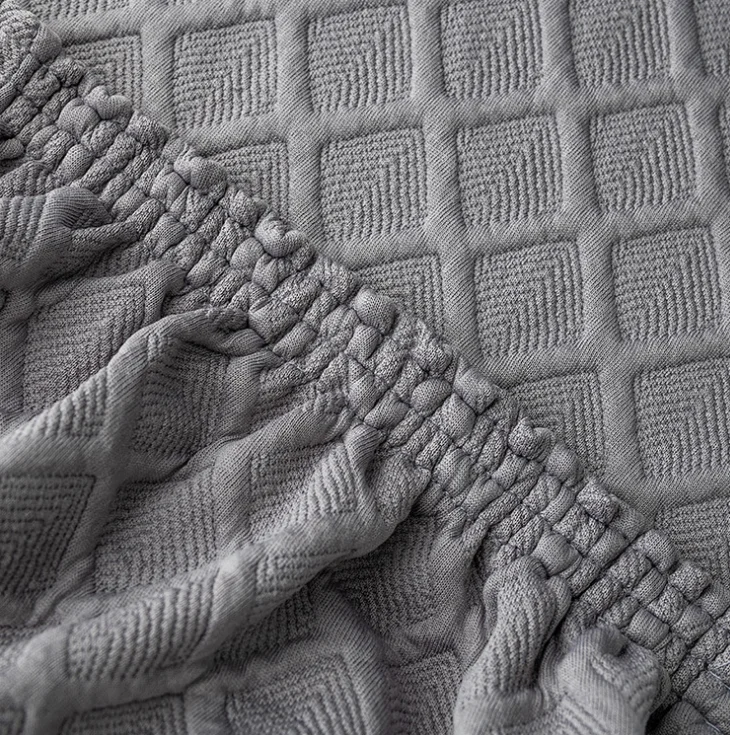 Jacquard Spandex Stretch Home Chair Cover Dining Chair Cover Grey Color