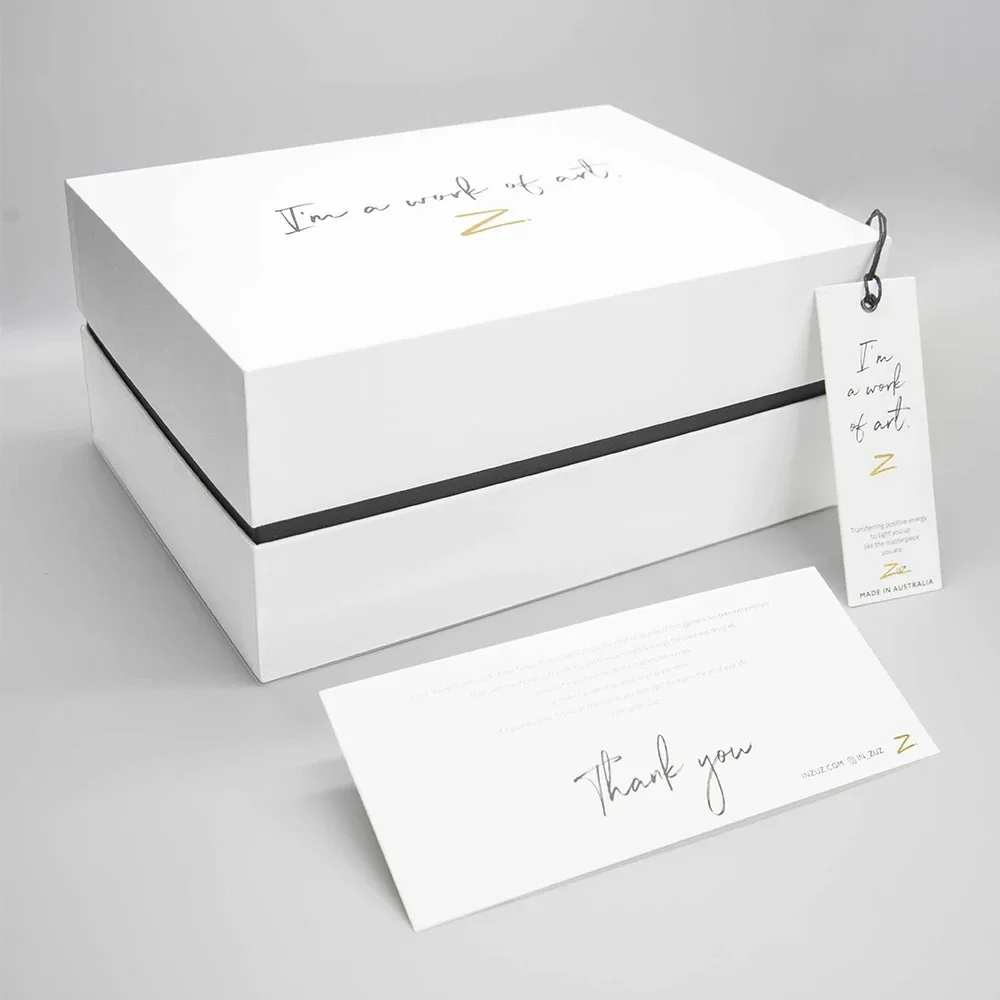 Custom Luxury High Quality Rigid Cardboard Packaging White Removable Lid Paper Gift Boxes With Neck