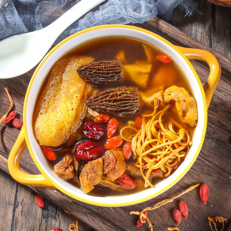 Китайское легкое приготовление вкусный травяной вкус суп из грибов