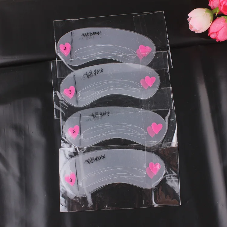 Cheap Price 3 Pcs in a Bag Mixed Design Stencil for Eyebrow Transparent New Arrival
