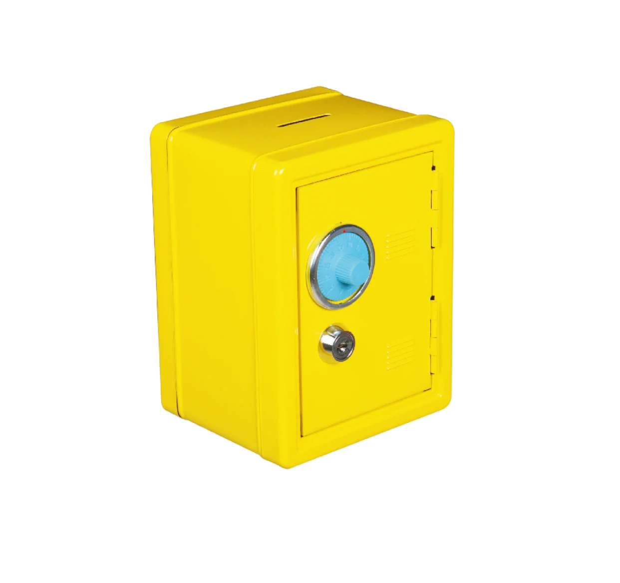  High quality Best selling cute small metal safe coin box with simple double locks as gift for